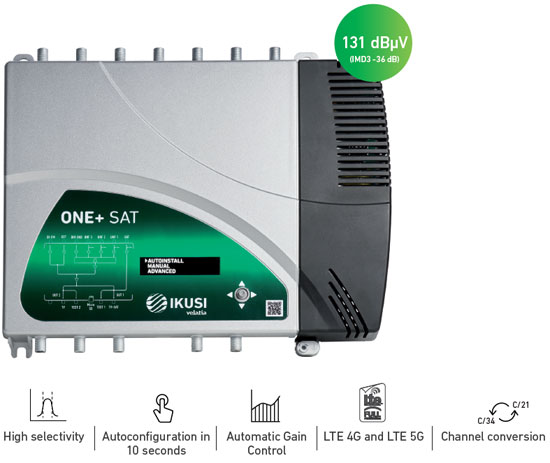 Ikusi ONE+ and ONE+ SAT Programmable Digital Amplifiers