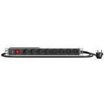 OPENETICS® 19” 1U PDU – 8 Schuko Sockets with Switch
