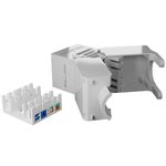 OPENETICS® CAT6A UTP RJ45 180º Slim Keystone Jack, White, Toolless