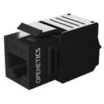 OPENETICS® CAT6A UTP RJ45 180º Slim Keystone Jack, Black, Toolless
