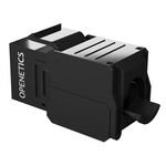OPENETICS® CAT6A UTP RJ45 180º Slim Keystone Jack, Black, Toolless