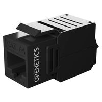 OPENETICS® CAT6 UTP RJ45 180º Slim Keystone Jack, Black, Toolless