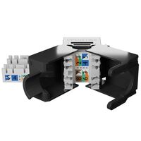 OPENETICS® CAT6 UTP RJ45 180º Slim Keystone Jack, Black, Toolless