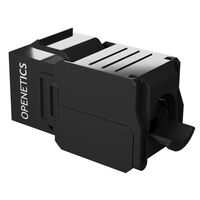 OPENETICS® CAT6 UTP RJ45 180º Slim Keystone Jack, Black, Toolless