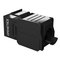 OPENETICS® CAT6A UTP RJ45 180º Slim Keystone Jack, Black, Toolless
