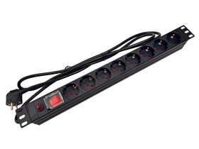 1U 19” Power Strip with 8 Sockets