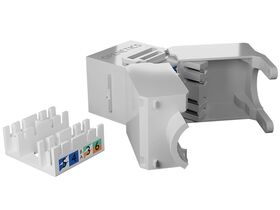 OPENETICS® CAT6A UTP RJ45 180º Slim Keystone Jack, White, Toolless