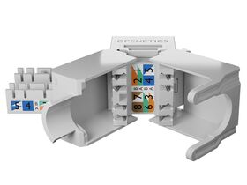 OPENETICS® CAT6A UTP RJ45 180º Slim Keystone Jack, White, Toolless