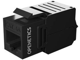 OPENETICS® CAT6A UTP RJ45 180º Slim Keystone Jack, Black, Toolless