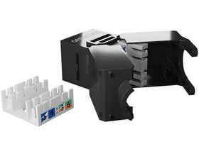 OPENETICS® CAT6A UTP RJ45 180º Slim Keystone Jack, Black, Toolless