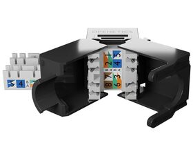 OPENETICS® CAT6A UTP RJ45 180º Slim Keystone Jack, Black, Toolless