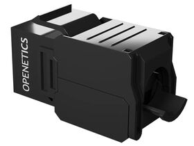 OPENETICS® CAT6A UTP RJ45 180º Slim Keystone Jack, Black, Toolless