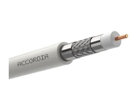 ACCORDIA®SAT+85 Coaxial Cables 75 Ohm, White HFFR Dca, Drum 500 m