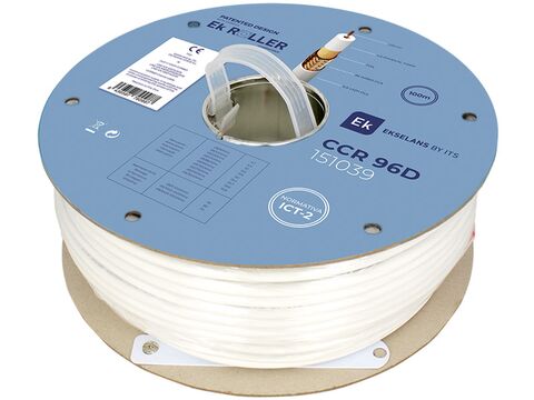 EKSELANS® CCR 96D Coaxial Cables 75 Ohm, White LSZH Dca, Reel 100 m