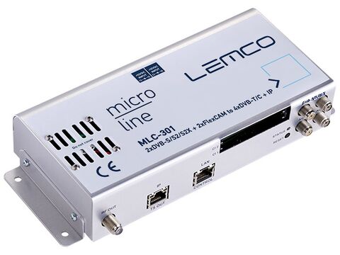 LEMCO® MLC-301 Micro Headend 2 DVB-S2/S2X & 2 CI to 4 RF DVB-T/C or IPTV