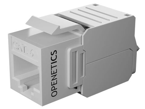 OPENETICS® CAT6 UTP RJ45 180º Slim Keystone Jack, White Toolless