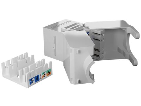 OPENETICS® CAT6 UTP RJ45 180º Slim Keystone Jack, White Toolless