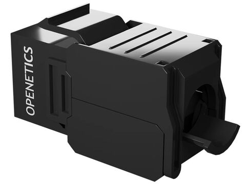 OPENETICS® CAT6 UTP RJ45 180º Slim Keystone Jack, Black, Toolless