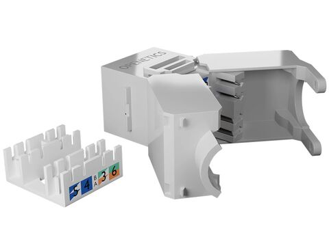 OPENETICS® CAT6A UTP RJ45 180º Slim Keystone Jack, White, Toolless