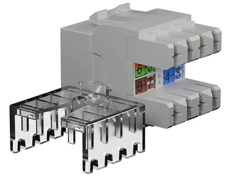 OPENETICS® CAT6A UTP RJ45 90/180º Slim Keystone Jack, White