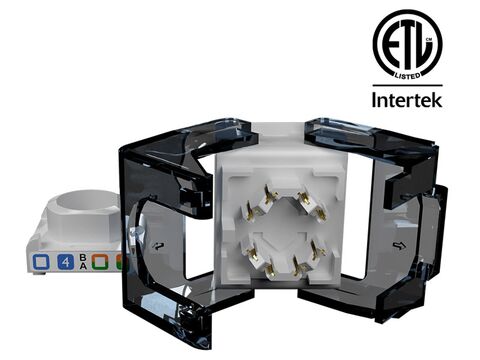 OPENETICS® CAT6A UTP RJ45 Slim Keystone Jack, Toolless, ETL Certificate