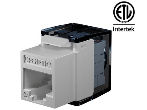 OPENETICS® CAT6A UTP RJ45 Slim Keystone Jack, Toolless, ETL Certificate