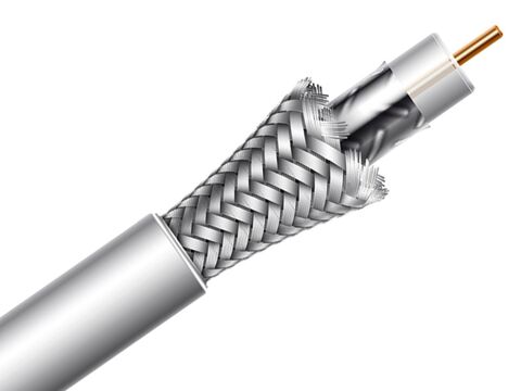 FAGOR® CCF 020 A PVC Coaxial Cables 75 Ohm, White PVC Eca, Reel 100 m