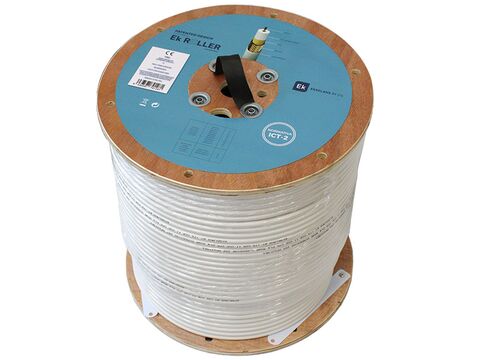 EKSELANS® CCR 96D-250 Coaxial Cables 75 Ohm, White LSZH Dca, Drum 250 m