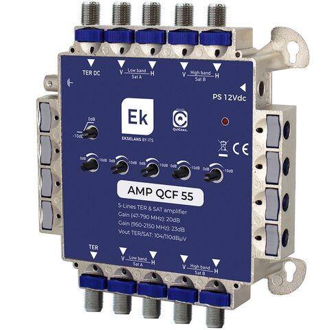 EKSELANS® AMP-QCF-55 Amplifier 5in/5out
